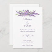 ウォーターカラーラベンダーシンプル結婚式招待状 招待状 (正面/裏面)