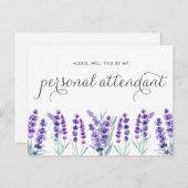 ウォーターカラーラベンダービーマイパーソナル付き添い人 インビテーションポストカード (正面/裏面)