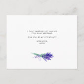 ウォーターカラーラベンダービーマイパーソナル付き添い人 インビテーションポストカード (裏面)