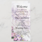 ウォーターカラーラベンダーピオニー結婚式 プログラム (正面/裏面)