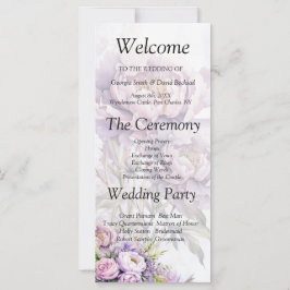 ウォーターカラーラベンダーピオニー結婚式 プログラム