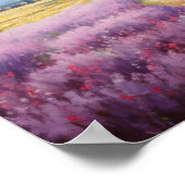 ウォーターカラーラベンダーフィールズファームハウスカントリーアート ポスター (角)