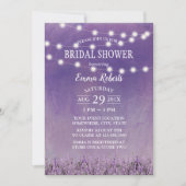 ウォーターカラーラベンダーフローラブライダルシャワー 招待状 (正面)