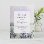 ウォーターカラーラベンダーフローラブライダルシャワー 招待状 (スタンド正面)