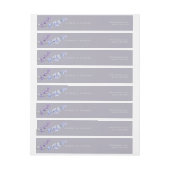 ウォーターカラーラベンダーフローラ結婚差出人住所 ラップアラウンドラベル (シート)