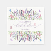 ウォーターカラーラベンダーブライダルシャワーナプキンス スタンダードカクテルナプキン (正面)