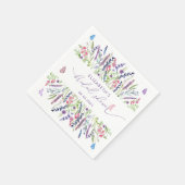 ウォーターカラーラベンダーブライダルシャワーナプキンス スタンダードカクテルナプキン (角)