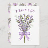 ウォーターカラーラベンダーブーケありがとう サンキューカード (正面/裏面)