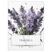 ウォーターカラーラベンダーブーケパーソナライズされた クリップボード (裏面)