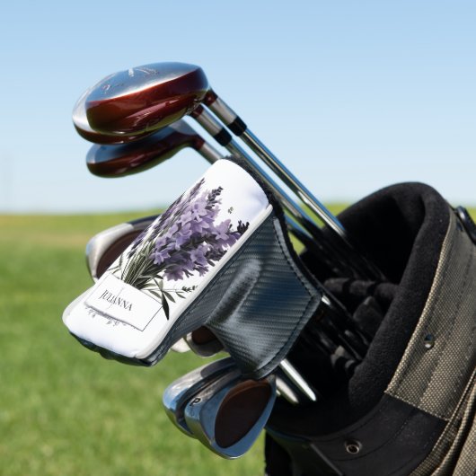 ウォーターカラーラベンダーブーケパーソナライズされた ゴルフヘッドカバー (インサイチュ)