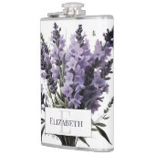 ウォーターカラーラベンダーブーケパーソナライズされた フラスク (左)