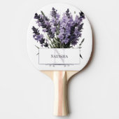 ウォーターカラーラベンダーブーケパーソナライズされた 卓球ラケット (正面)