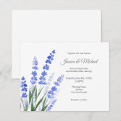 ウォーターカラーラベンダーブーケ招待状 招待状 (正面/裏面)