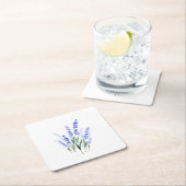 ウォーターカラーラベンダーブーケ スクエアペーパーコースター (インサイチュ)