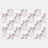 ウォーターカラーラベンダーブーケ ラッピングペーパーシート (正面2)