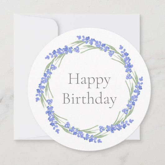 ウォーターカラーラベンダーリース カード (正面)