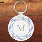 ウォーターカラーラベンダーリース キーホルダー (正面)