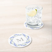 ウォーターカラーラベンダーリース ラウンドペーパーコースター (インサイチュ)