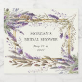 ウォーターカラーラベンダーレガルブライダルシャワー スパークリングワインラベル (シングルラベル)