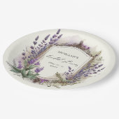 ウォーターカラーラベンダーレガルブライダルシャワー ペーパープレート (アングル)