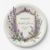 ウォーターカラーラベンダーレガルブライダルシャワー ペーパープレート (正面)
