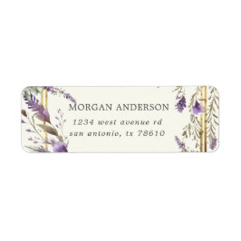 ウォーターカラーラベンダーレガル差出人住所ラベル ラベル