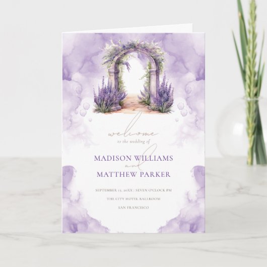 ウォーターカラーラベンダー庭園の結婚式 プログラム (正面)