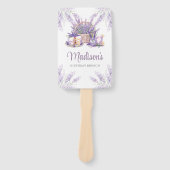 ウォーターカラーラベンダー誕生日ブランチカスタム写真 ハンドファン (正面)