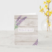 ウォーターカラーラベンダー&ウッドありがとう空白の カード (黄色い花)