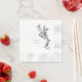 ウォーターカラーラベンダー&ユーカリ結婚コーイン 縁ありカクテルナプキン (インサイチュ)