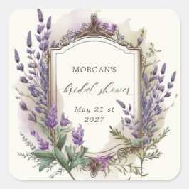 ウォーターカラーラベンダー レガル ブライダルシャワー スクエアシール