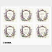 ウォーターカラーラベンダー レガル ブライダルシャワー スクエアシール (シート)