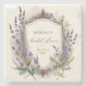 ウォーターカラーラベンダー レガル ブライダルシャワー ストーンコースター (正面)