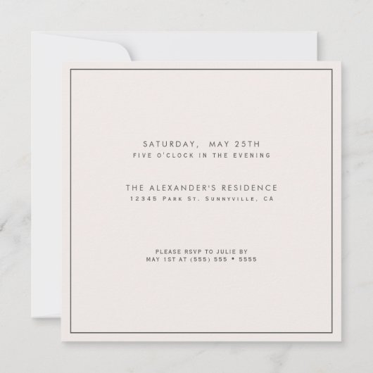 ウォーターカラーラベンダーANYサプライズ誕生日パーティー 招待状 (裏面)