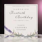 ウォーターカラーラベンダーANYサプライズ誕生日パーティー 招待状