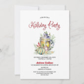 ウォーターカラーランタンアンドボーブルズホリデーパーティー 招待状 (正面)