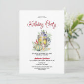 ウォーターカラーランタンアンドボーブルズホリデーパーティー 招待状 (スタンド正面)