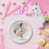ウォーターカラーリトルバレリーナ紙プレート ペーパープレート (パーティー)