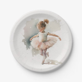 ウォーターカラーリトルバレリーナ紙プレート ペーパープレート