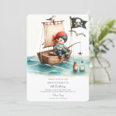 ウォーターカラーリトルパイレーツ誕生日 招待状