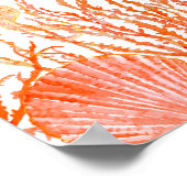 ウォーターカラーリビングコーラルビーチ結婚式ウェルカム ポスター (角)