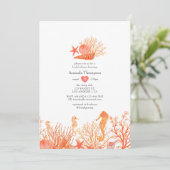 ウォーターカラーリビングサンゴビーチブライダルシャワー 招待状 (スタンド正面)