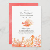 ウォーターカラーリビングサンゴビーチ結婚式 プログラム (正面/裏面)