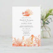 ウォーターカラーリビングサンゴビーチ結婚式 招待状 (スタンド正面)