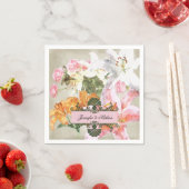 ウォーターカラーリリー紙結婚ズナプキン スタンダードカクテルナプキン (インサイチュ)