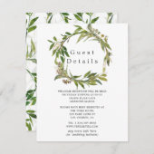 ウォーターカラーリービーグリーン結婚リーズゲスト詳細 エンクロージャーカード (正面/裏面)