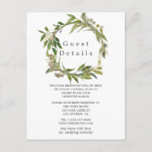 ウォーターカラーリービーグリーン結婚リーズゲスト詳細 エンクロージャーカード (正面)