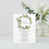 ウォーターカラーリービーグリーン結婚リーズゲスト詳細 エンクロージャーカード (スタンド正面)