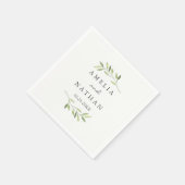 ウォーターカラーリーフグリーンリース結婚ズナプキン スタンダードカクテルナプキン (角)