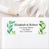 ウォーターカラーリーフブランチ植物学 ラベル (インサイチュ)